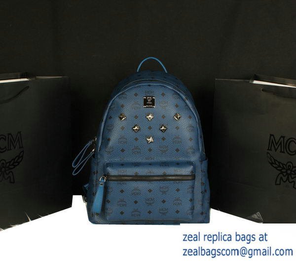 High Quality Replica MCM Stark Backpack Jumbo in Calf Leather 8006 RoyalBlue - Click Image to Close